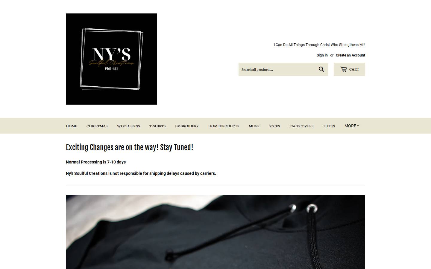 nyssoulfulcreations.com homepage screenshot