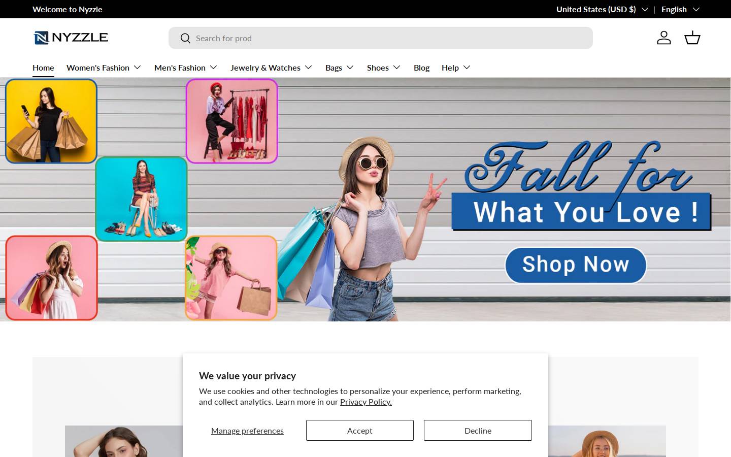 nyzzle.com homepage screenshot