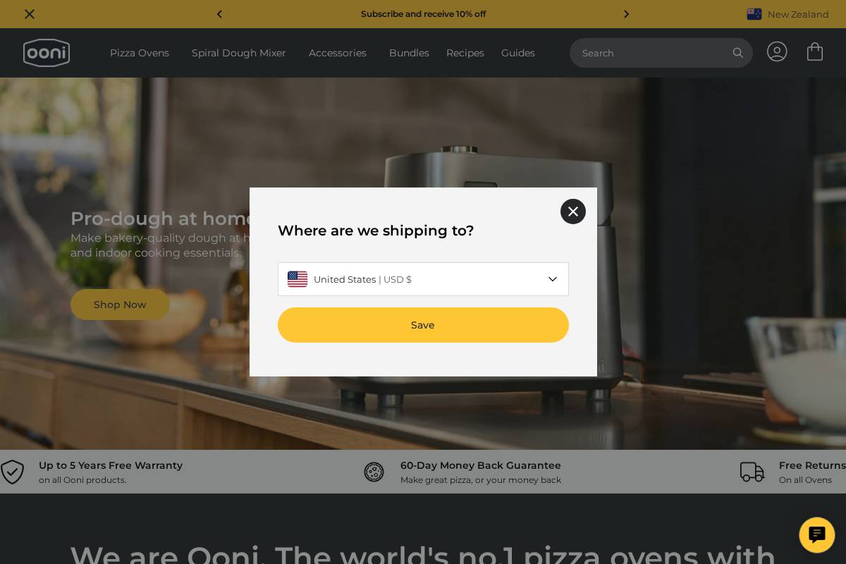 nz.ooni.com homepage screenshot