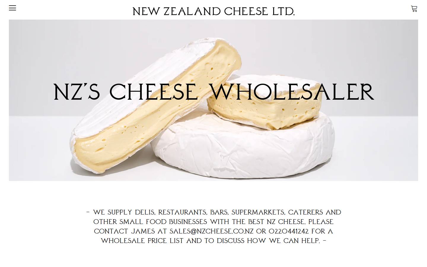 nzcheese.co.nz homepage screenshot
