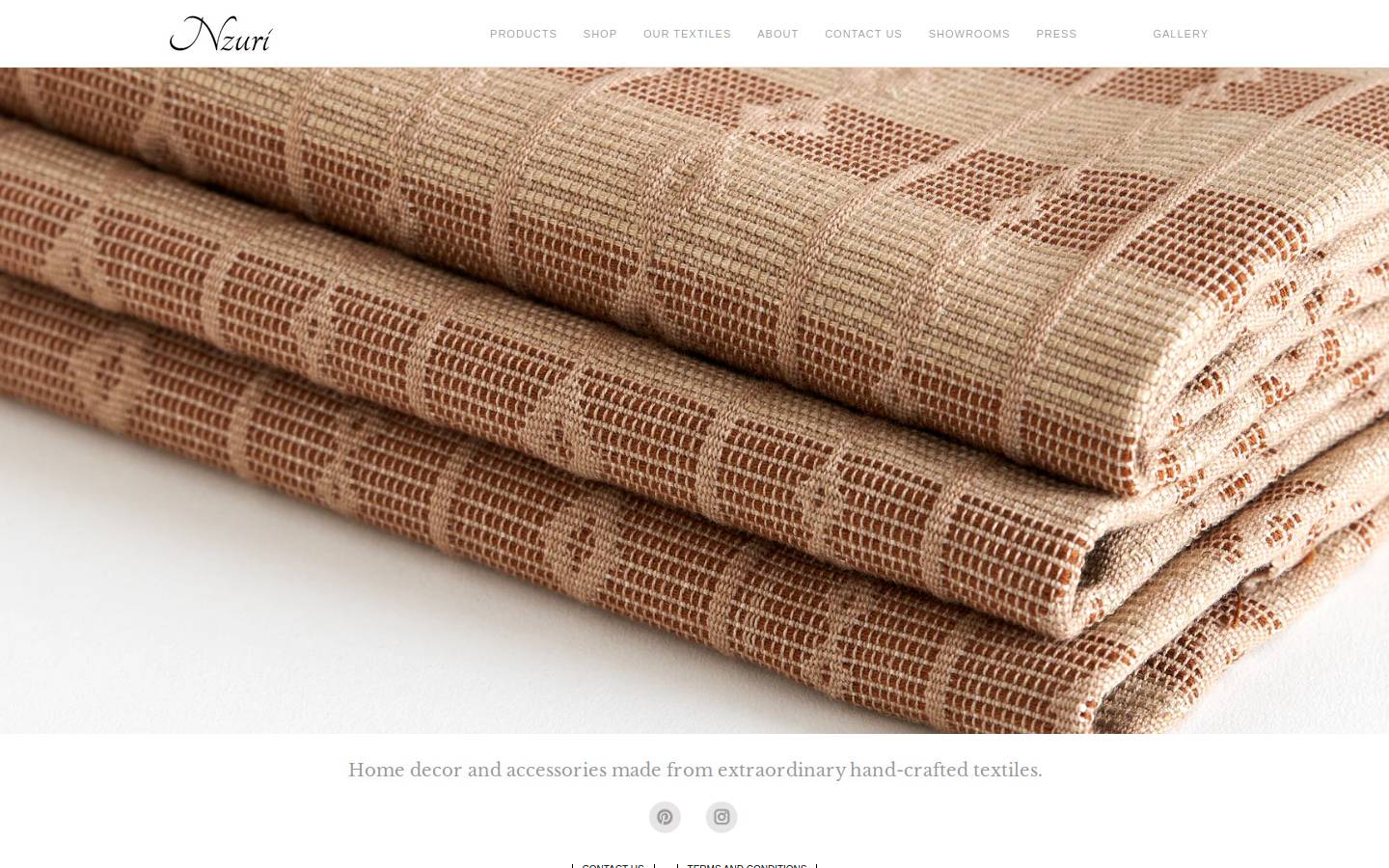 nzuritextiles.com homepage screenshot