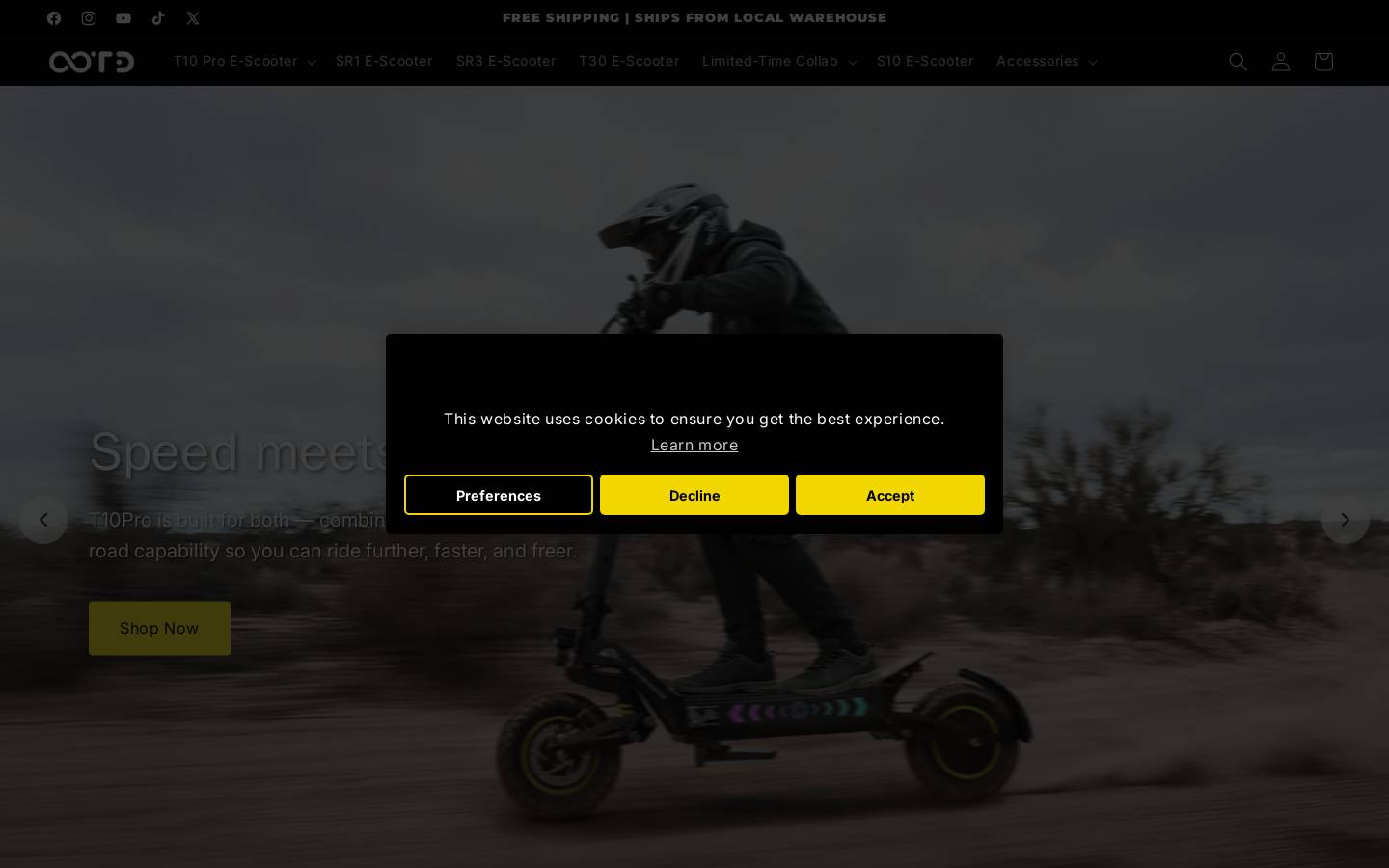 O Otd homepage screenshot