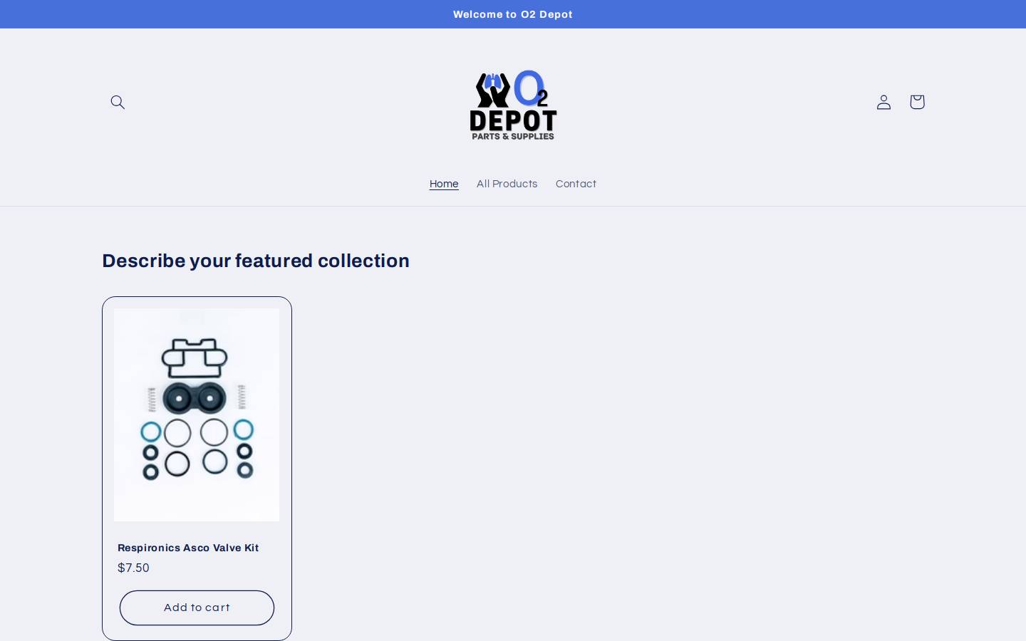 o2depot.com homepage screenshot