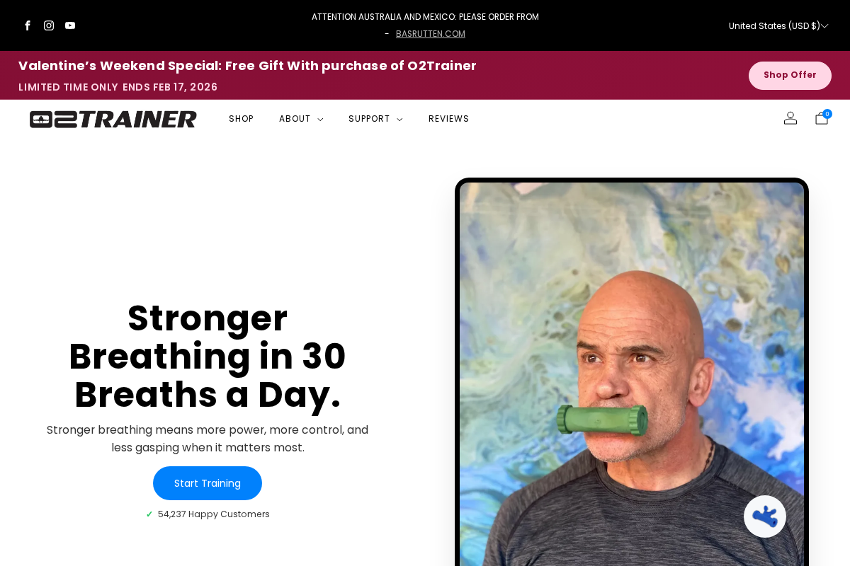 Bas Rutten - O2Trainer.com homepage screenshot