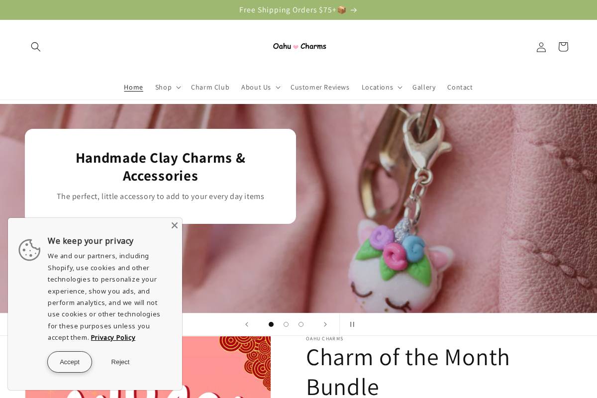 oahucharms.net homepage screenshot