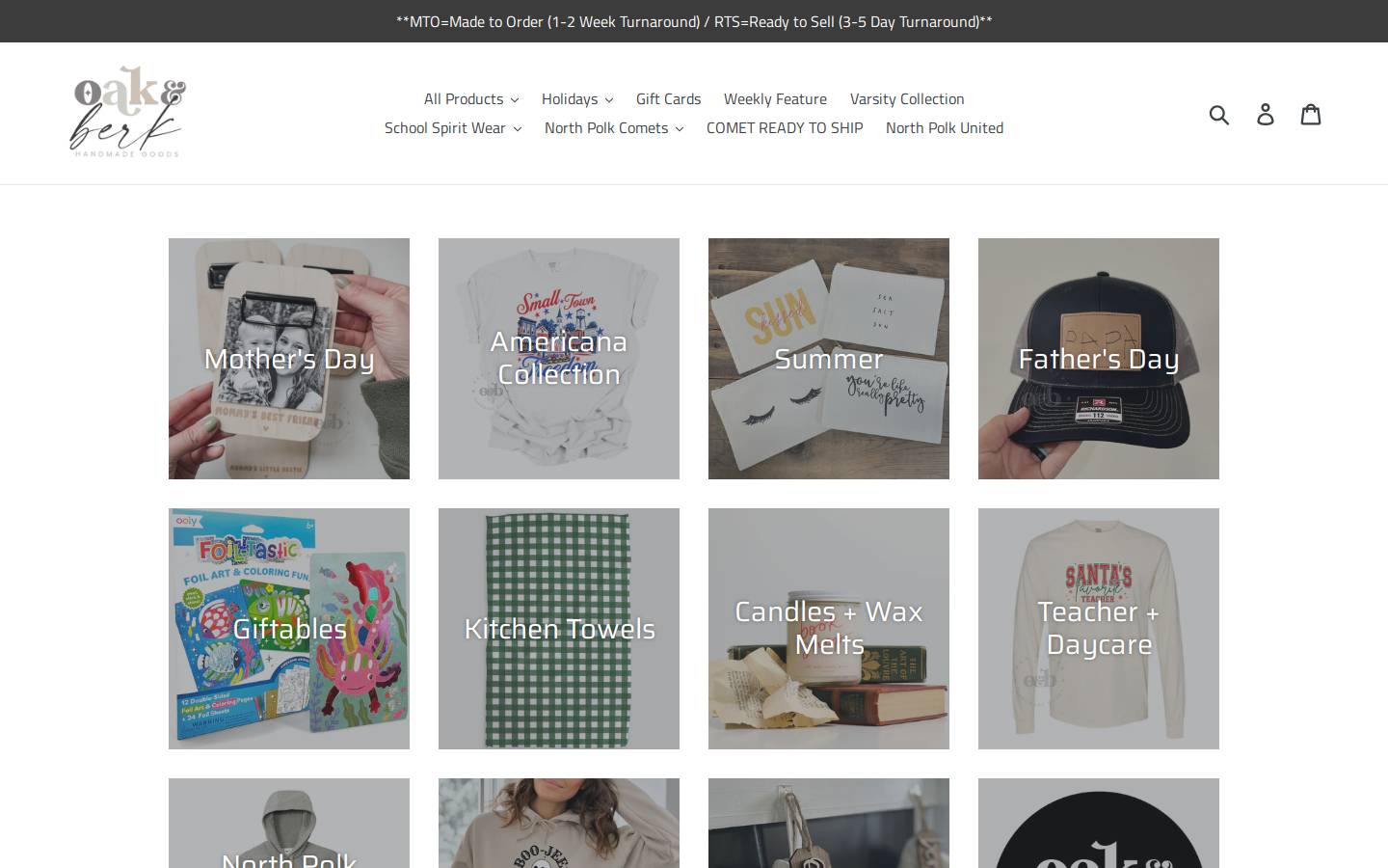 oakandberk.com homepage screenshot