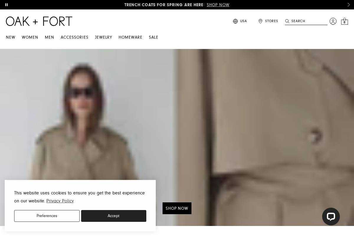 OAK + FORT homepage screenshot