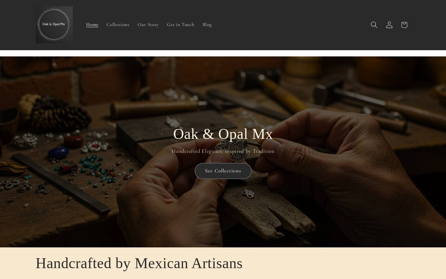 oakandopalmx.com homepage screenshot