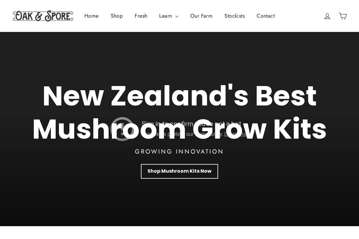 oakandspore.co.nz homepage screenshot