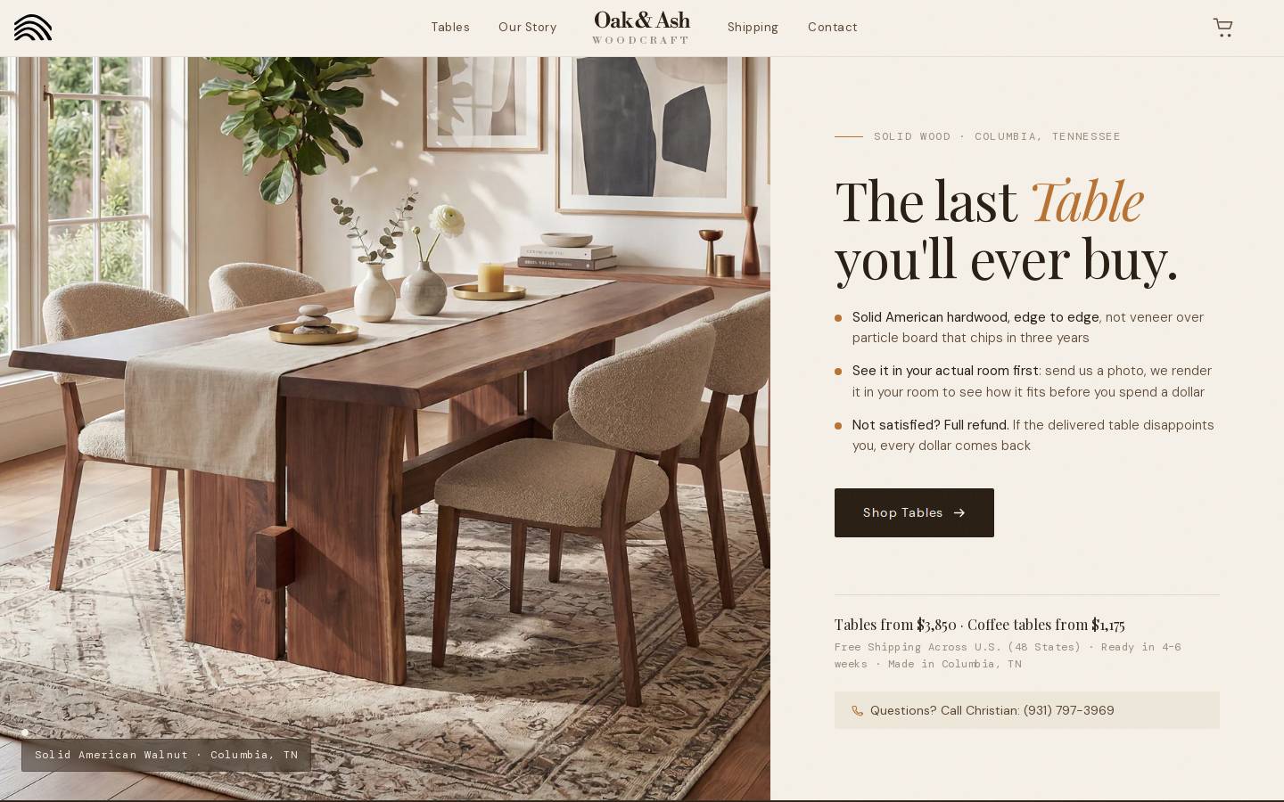 oakash.com homepage screenshot