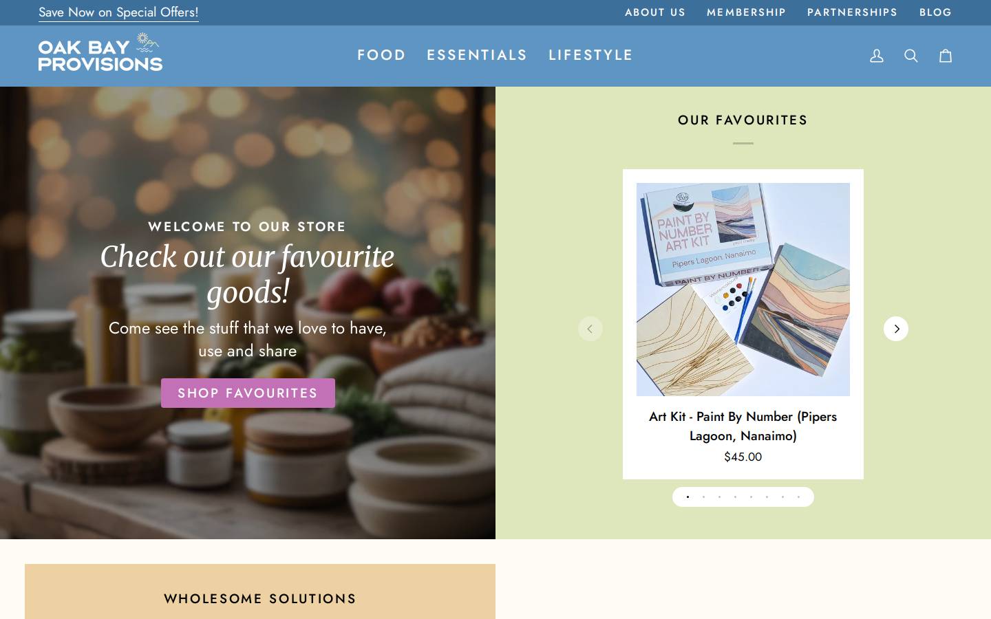oakbayprovisions.com homepage screenshot
