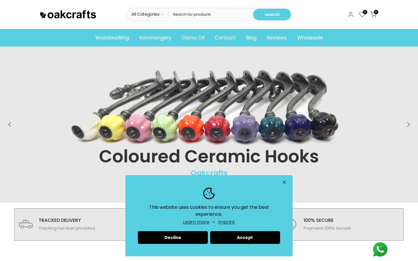 oakcrafts.co.uk homepage screenshot