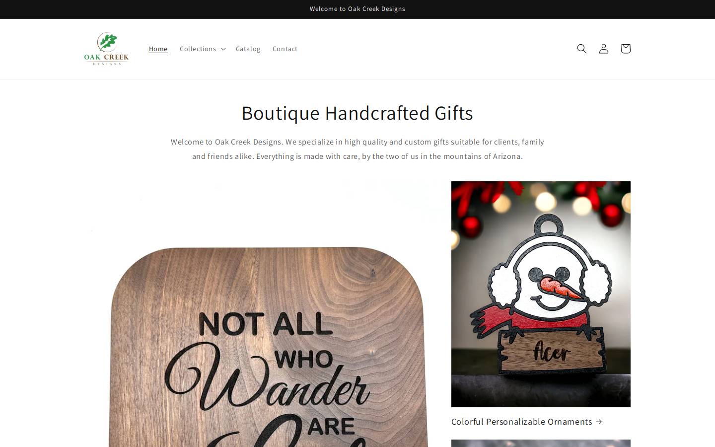 oakcreekdesigns.com homepage screenshot