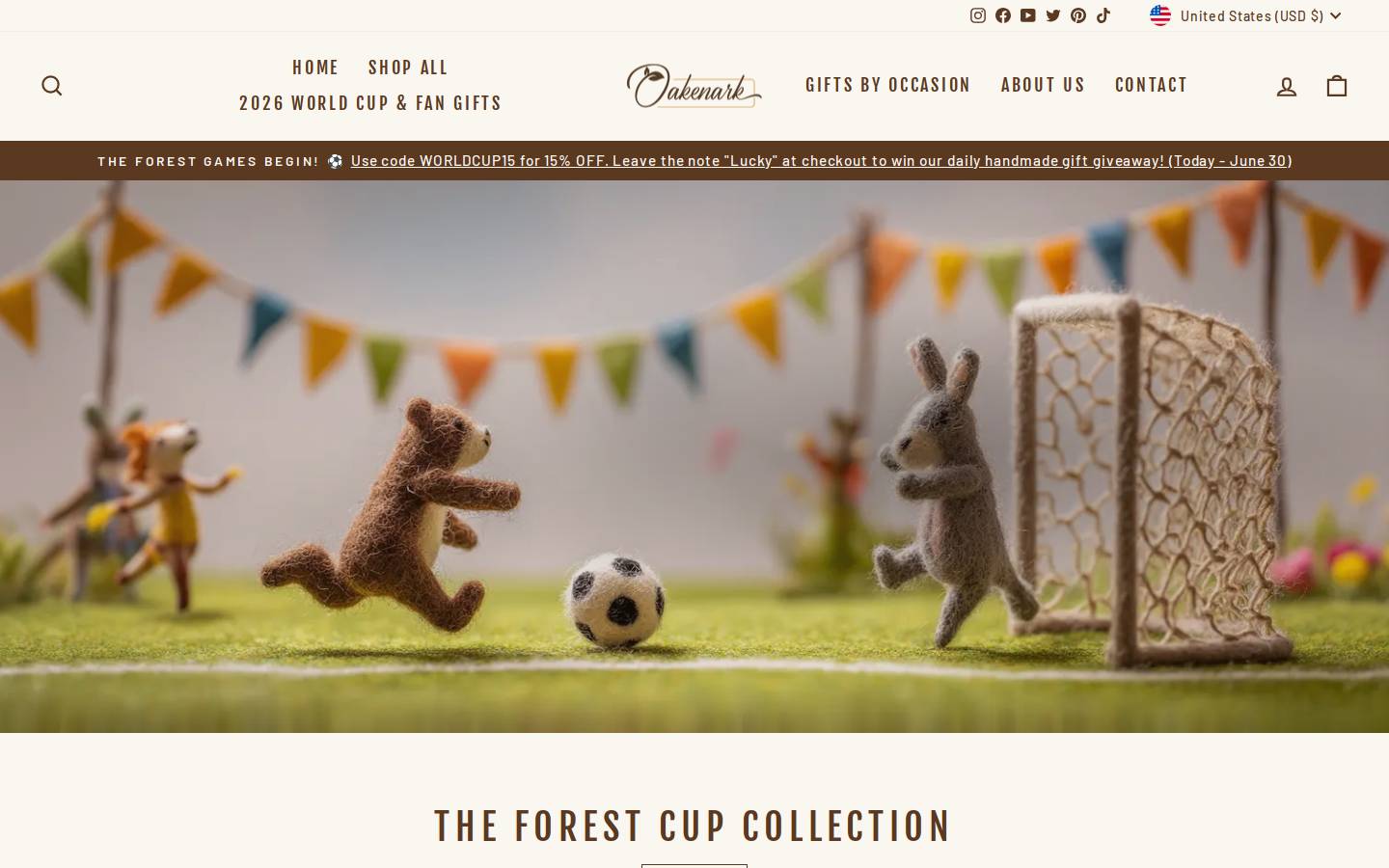 oakenark.shop homepage screenshot