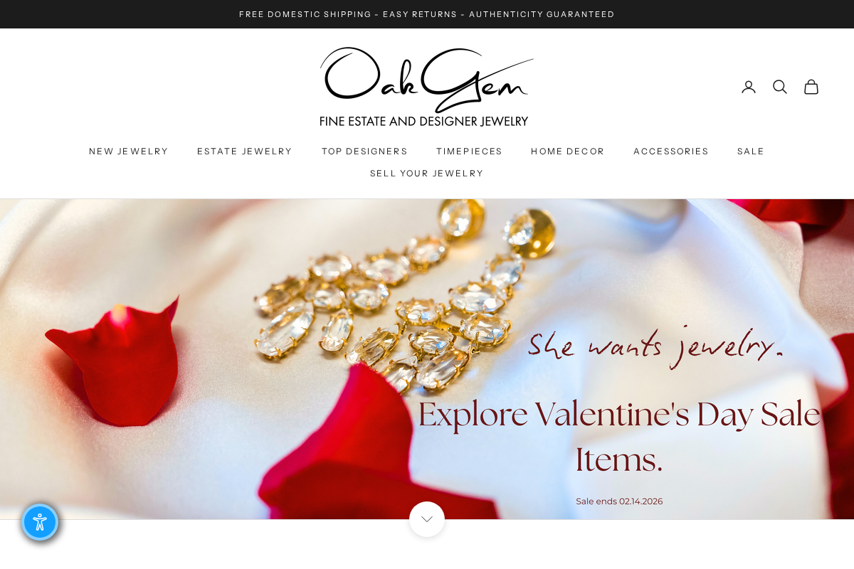 Oakgem homepage screenshot