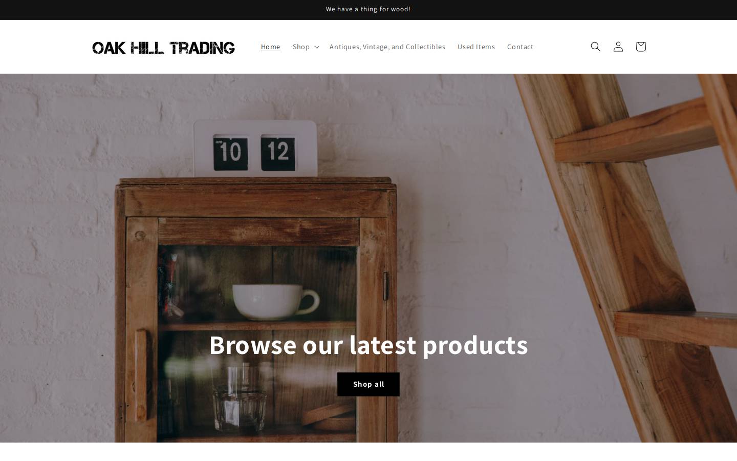 oakhilltrading.com homepage screenshot