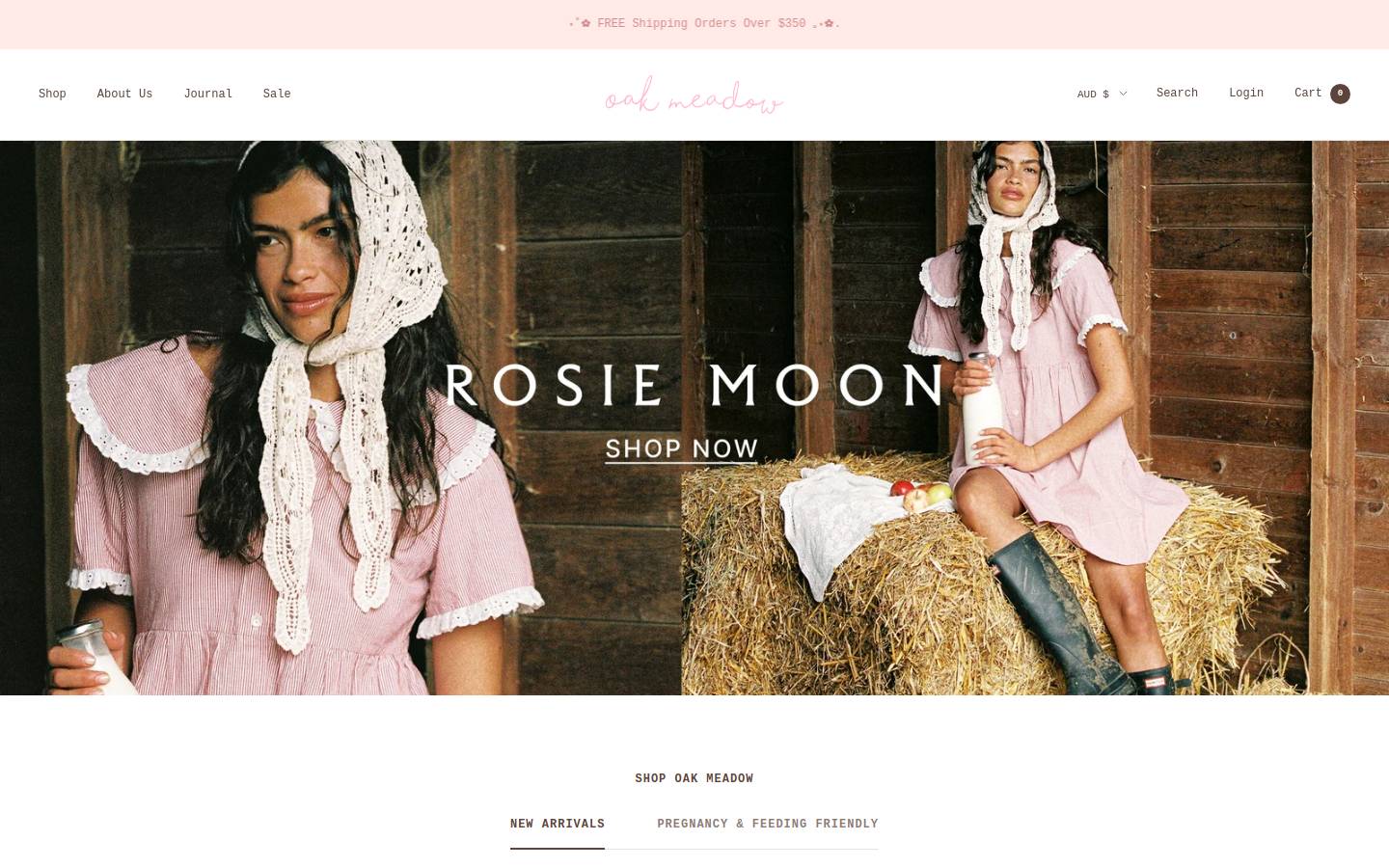 Oak Meadow homepage screenshot