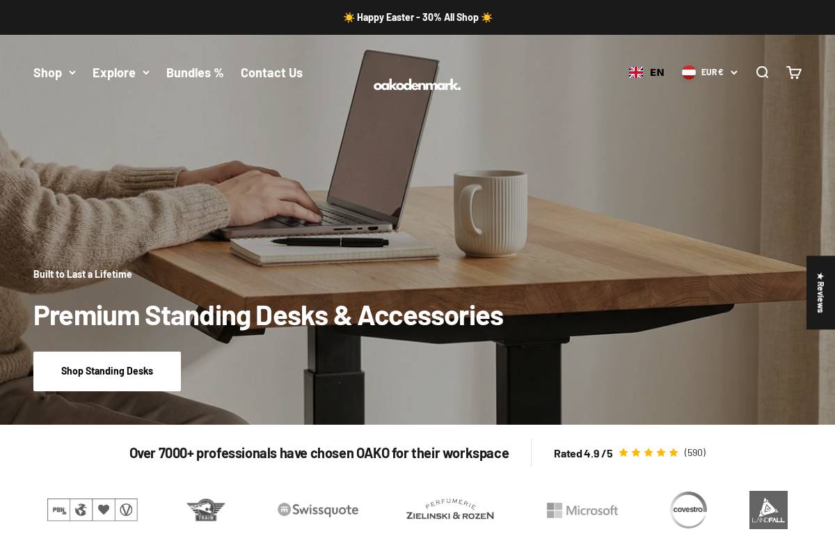 OAKO DENMARK homepage screenshot