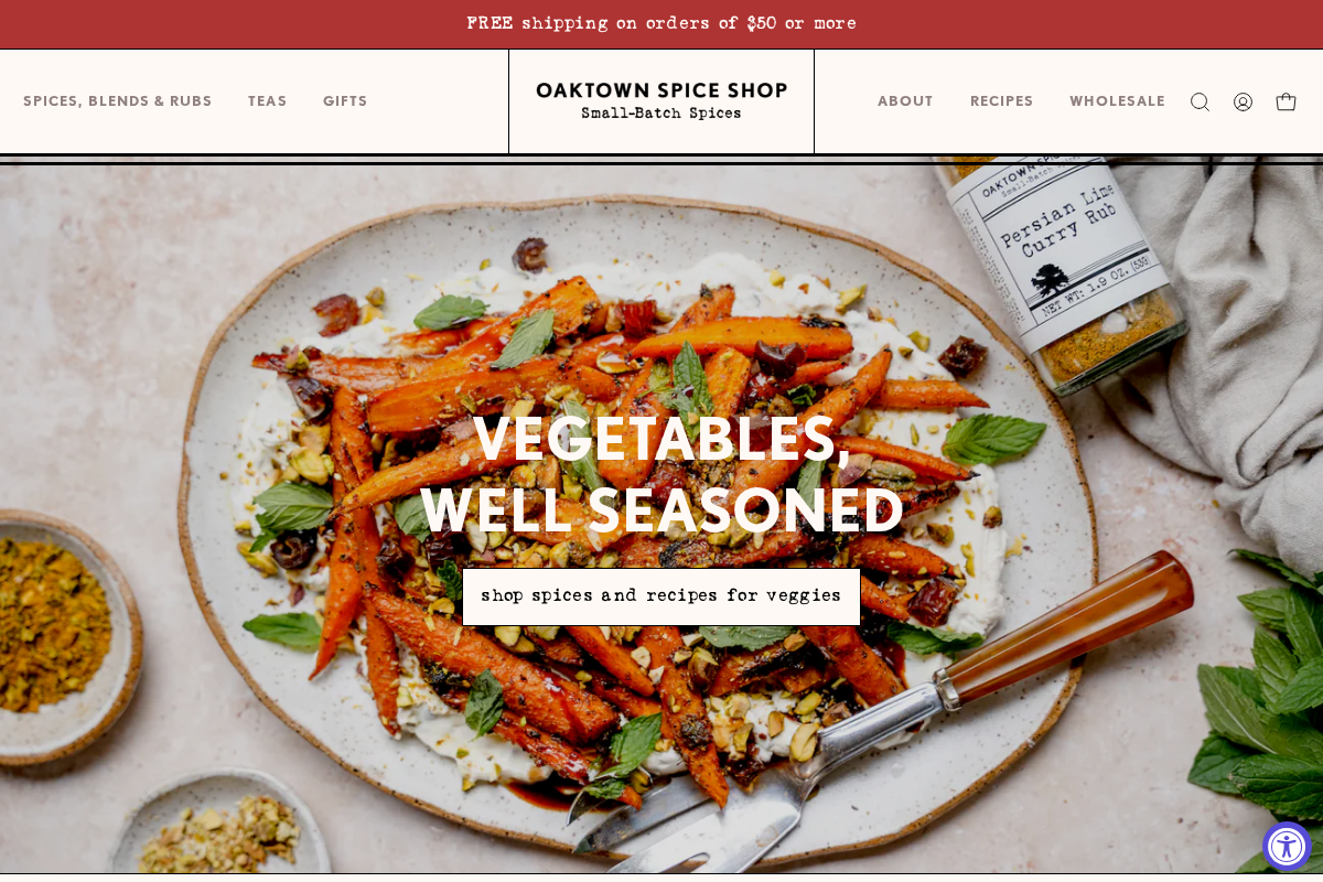 oaktownspiceshop.com homepage screenshot