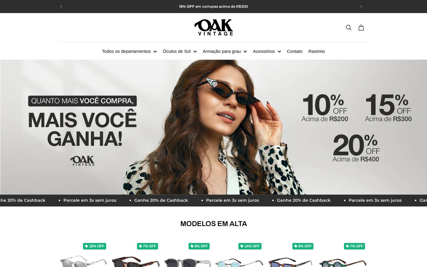 oakvintage.com.br homepage screenshot