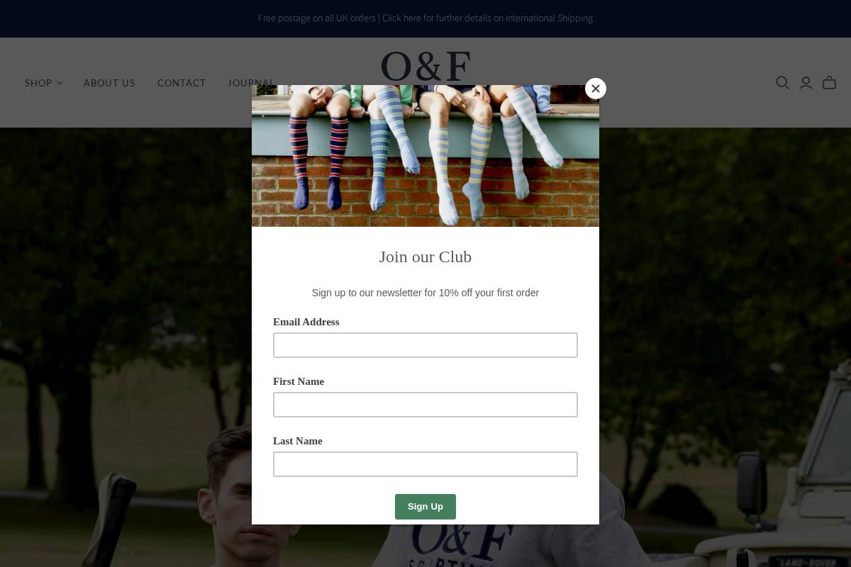 oandfsporting.com homepage screenshot