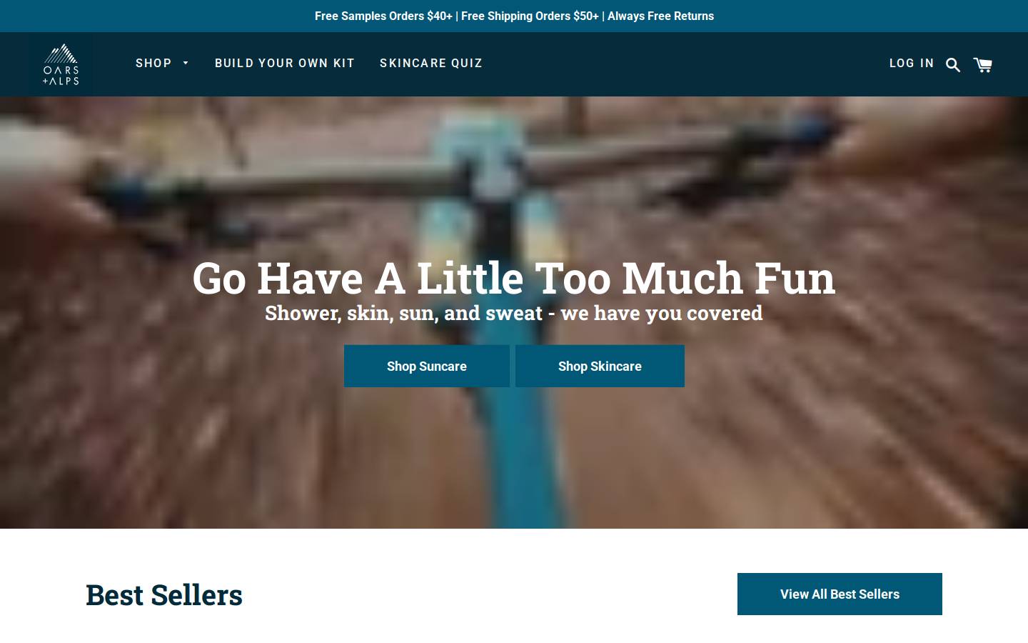 Oars + Alps homepage screenshot
