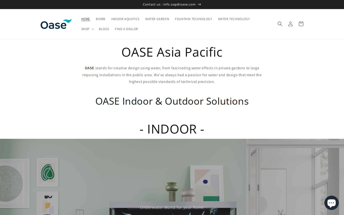 oaseapac.com homepage screenshot
