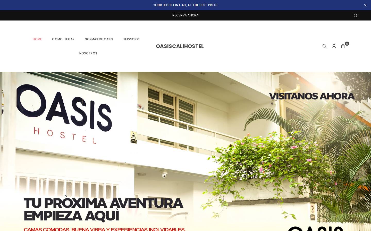 oasiscalihostel.com homepage screenshot