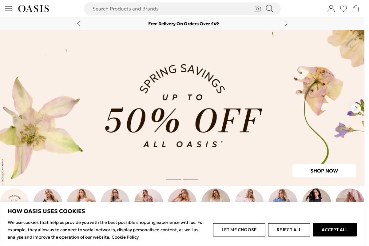 Oasisfashion homepage screenshot