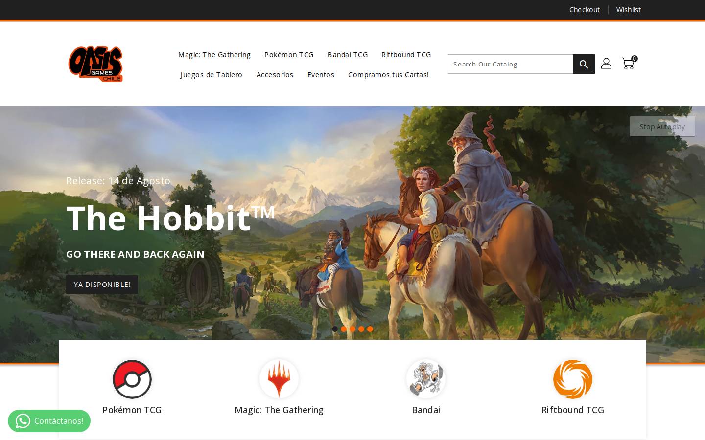 oasisgames.cl homepage screenshot