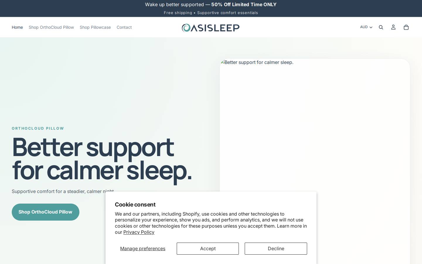 oasisleep.com homepage screenshot