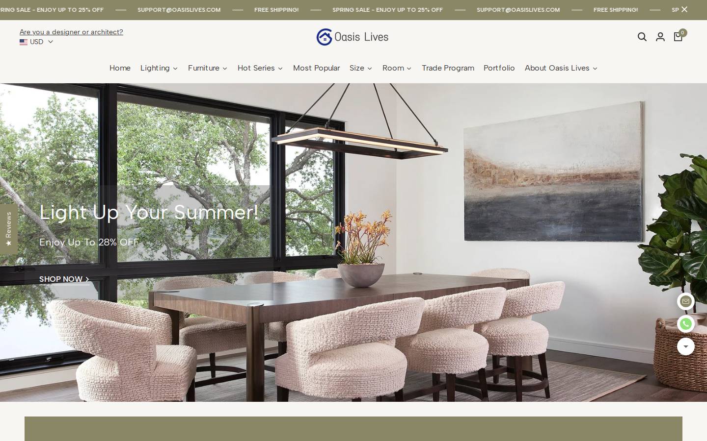 Oasislives homepage screenshot