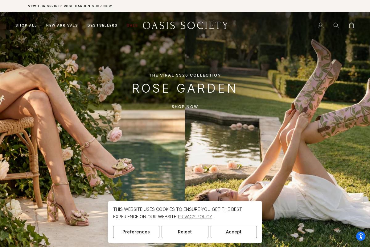 oasissociety.com homepage screenshot