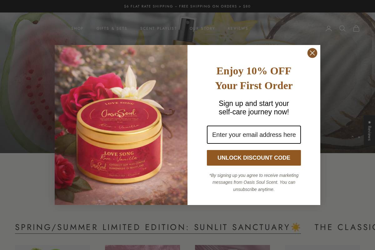 oasissoul.com homepage screenshot