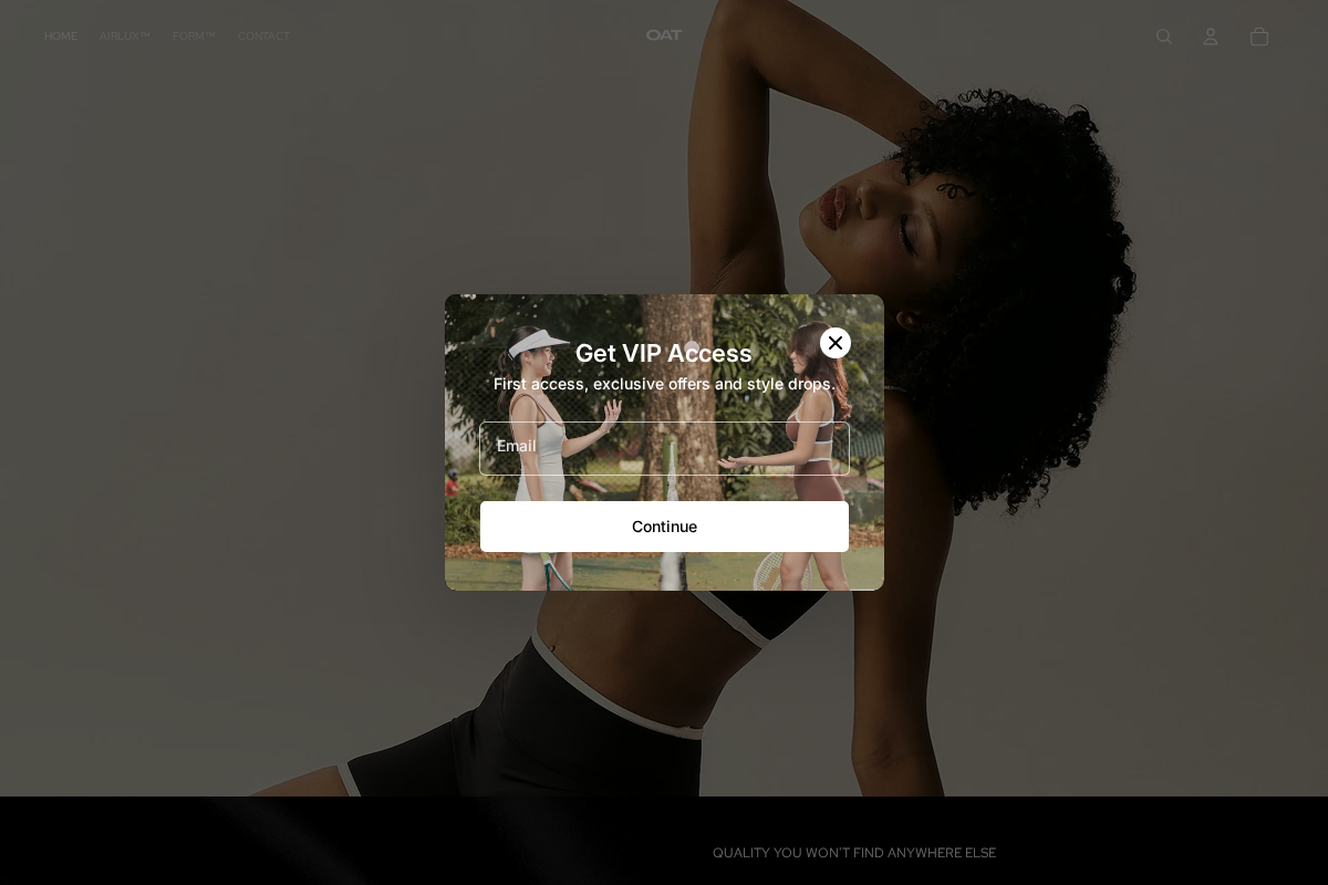 Oat Active homepage screenshot