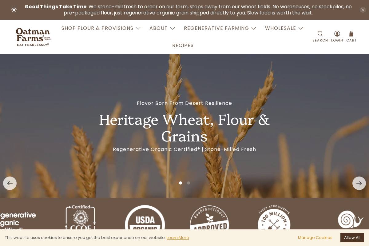 oatmanfarms.com homepage screenshot