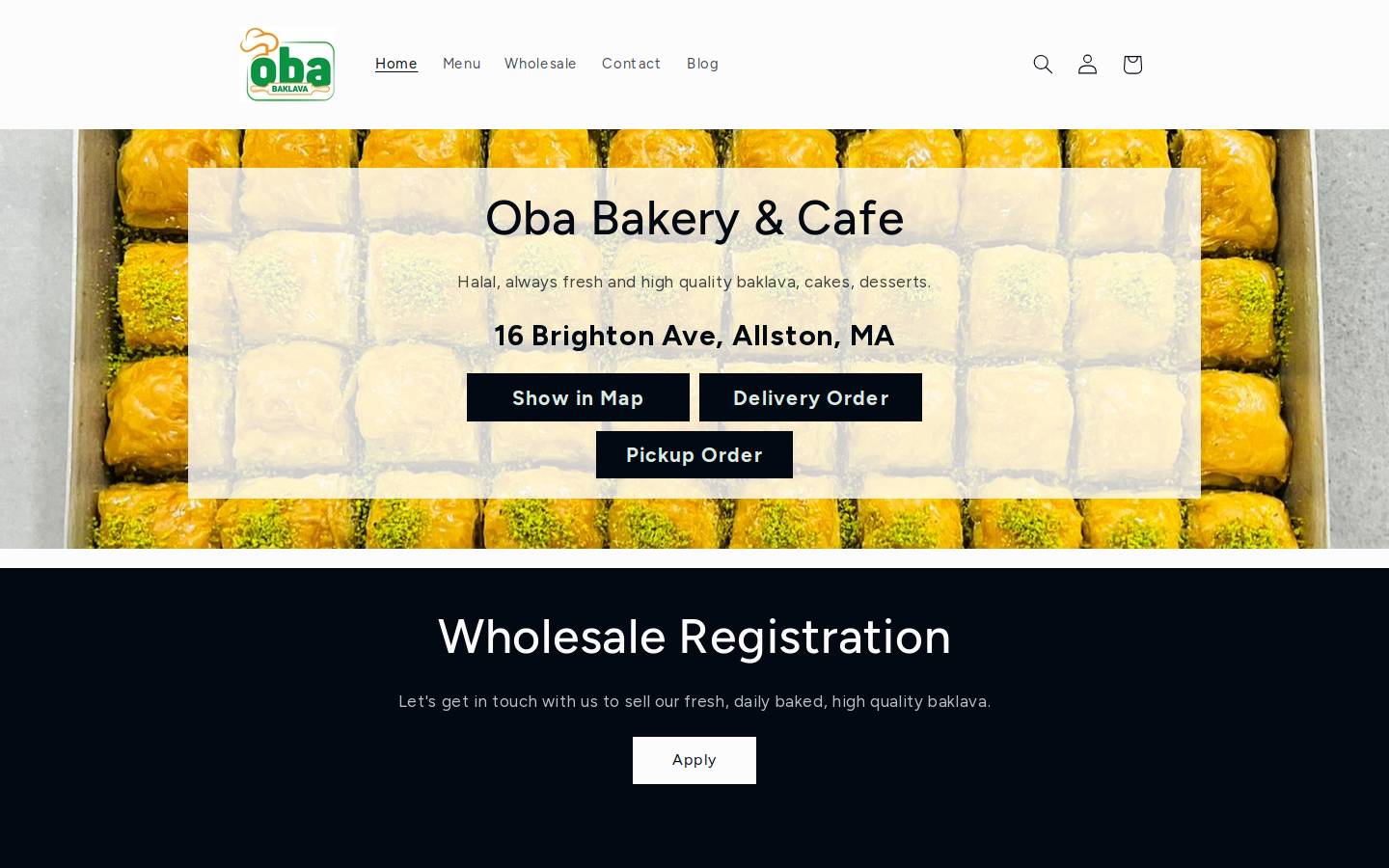 obabakerycafe.com homepage screenshot
