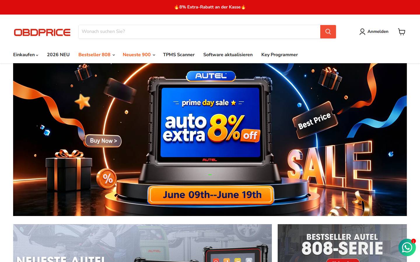 OBDPRICE homepage screenshot