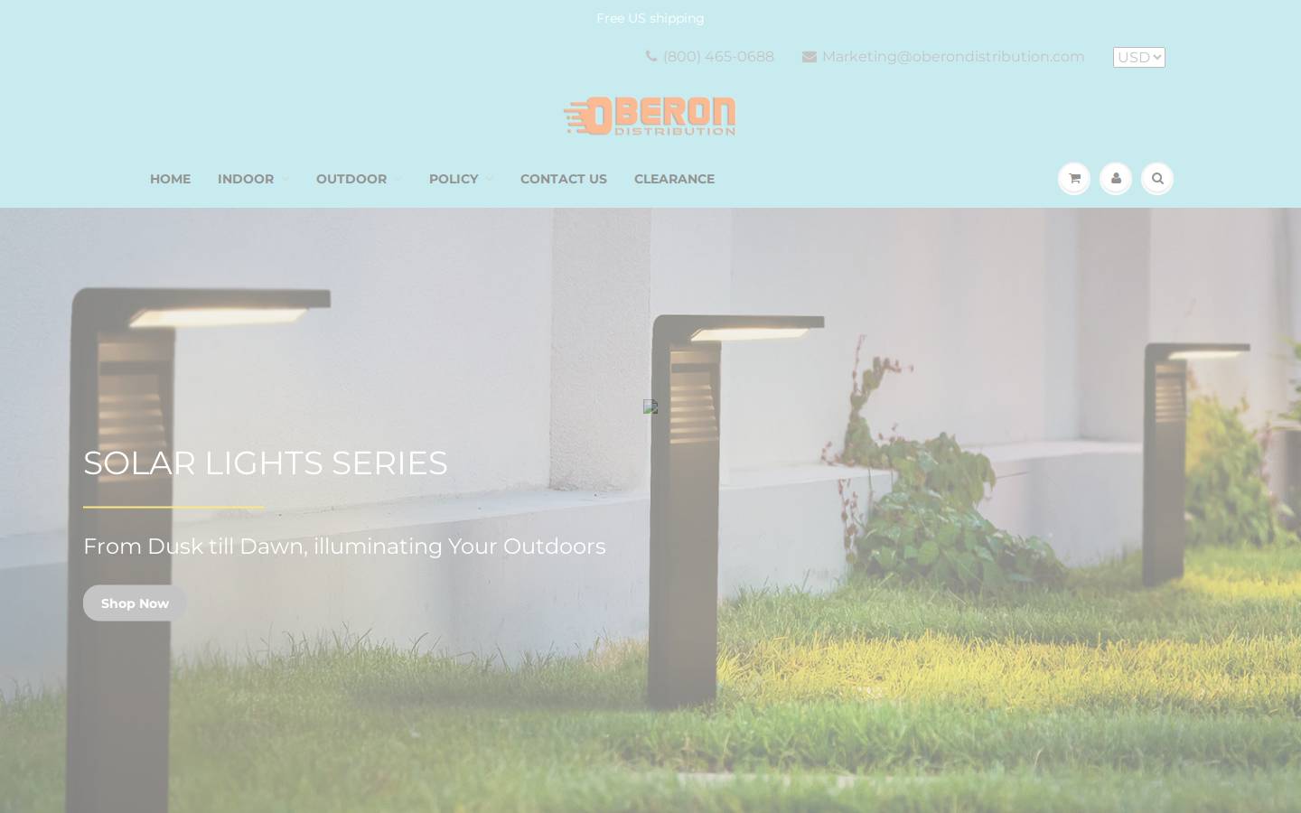 oberondistribution.com homepage screenshot