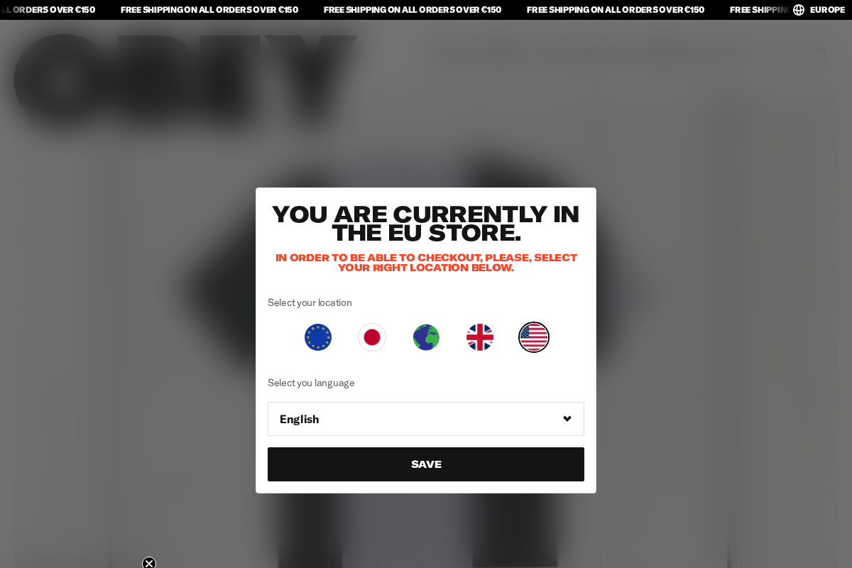 OBEY CLOTHING EU homepage screenshot