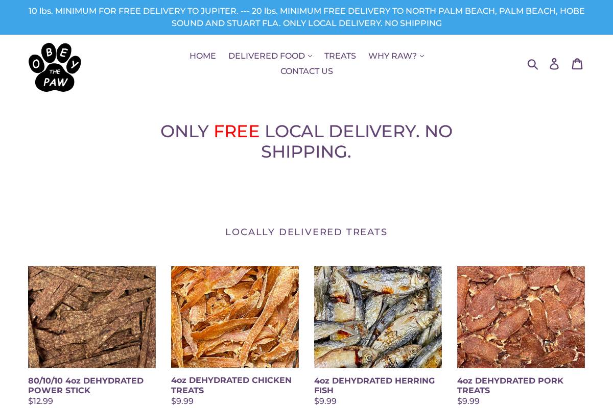 obeythepaw.com homepage screenshot