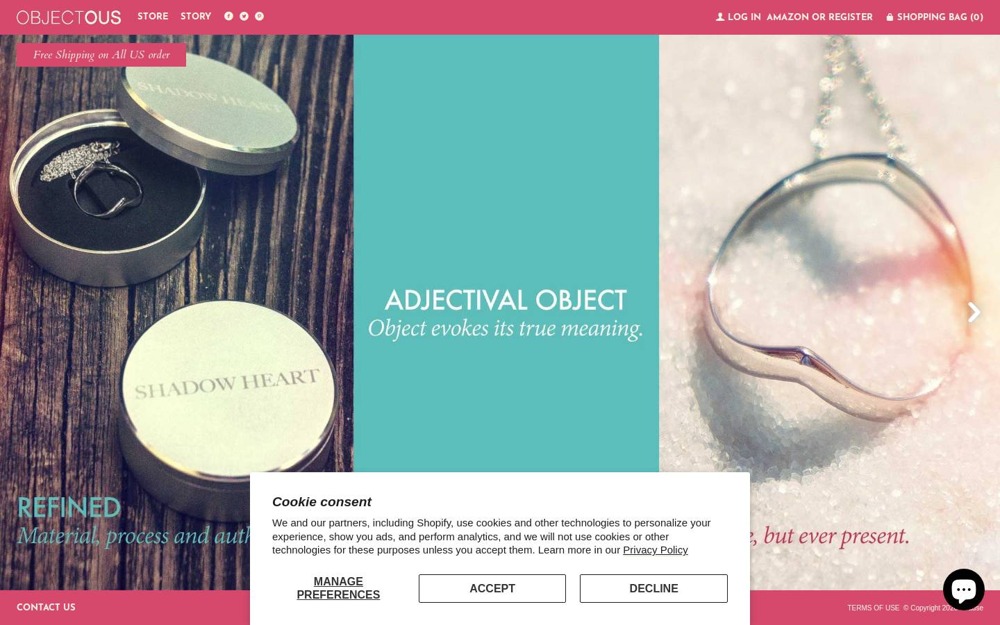 objectous.com homepage screenshot
