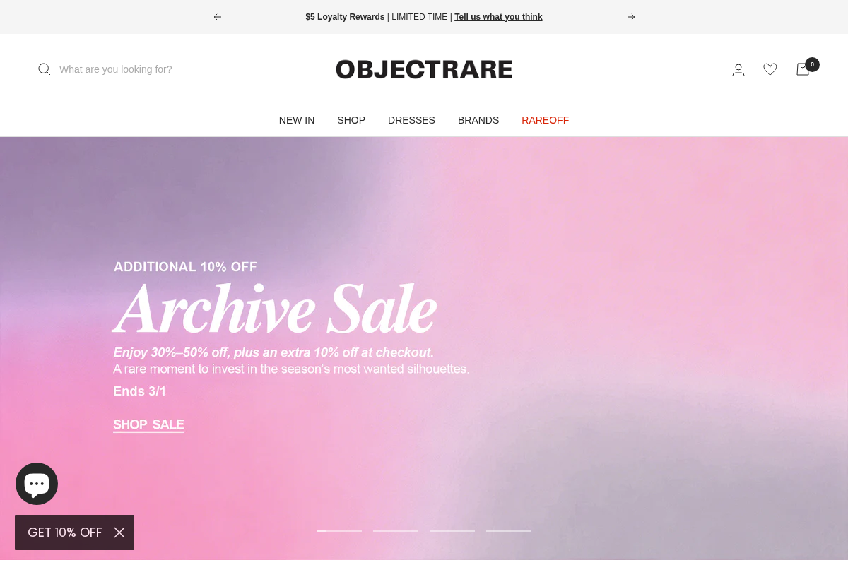 objectrare.com homepage screenshot