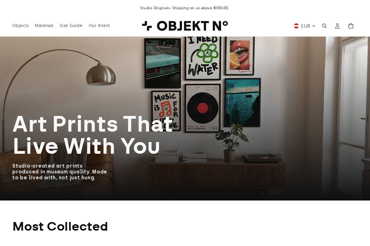 objektnumber.com homepage screenshot