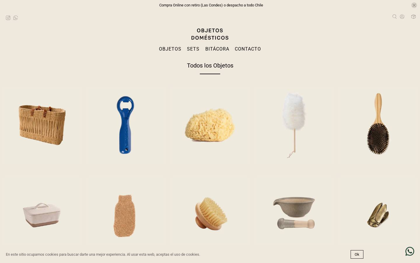 objetosdomesticos.cl homepage screenshot