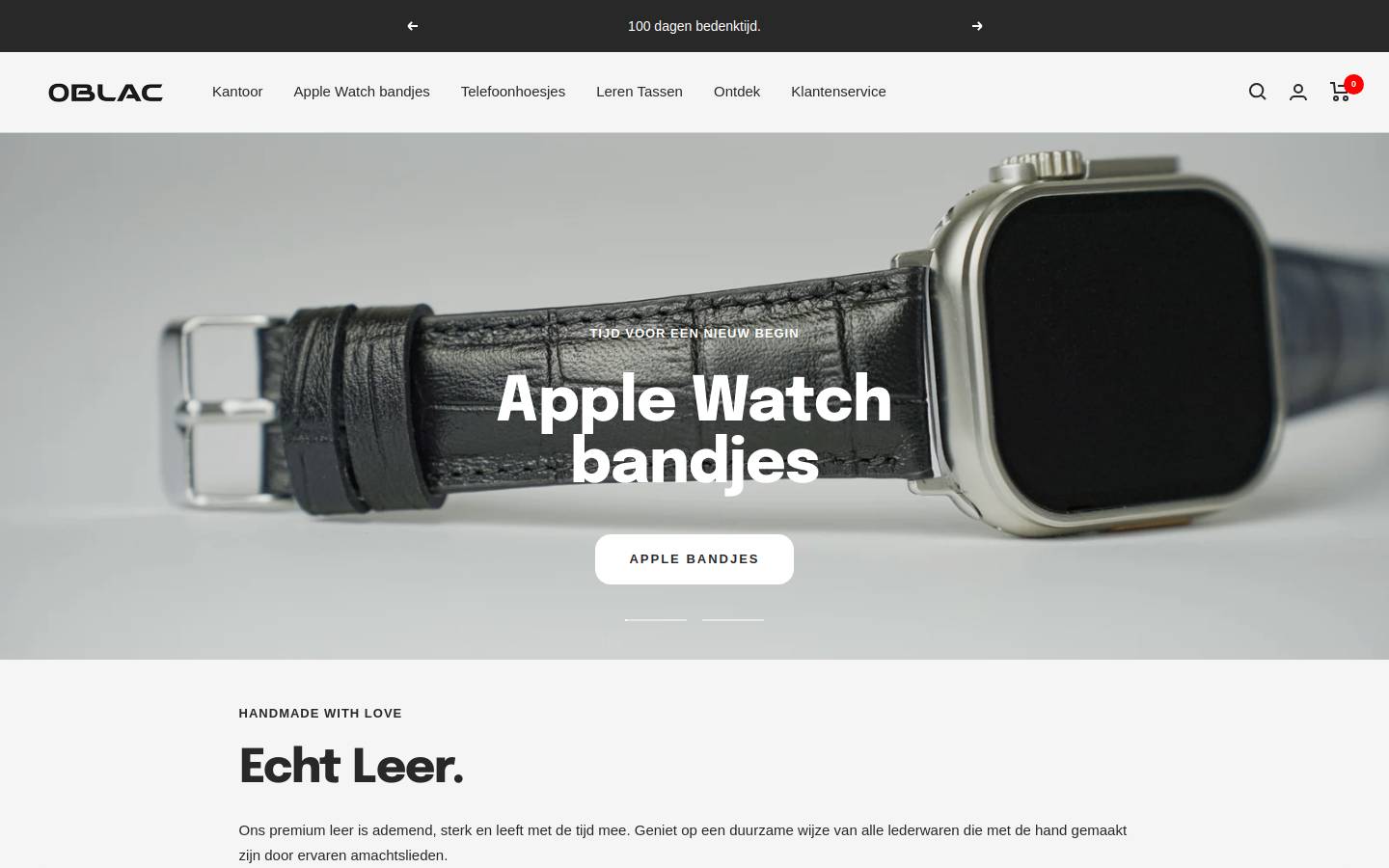 Oblac homepage screenshot