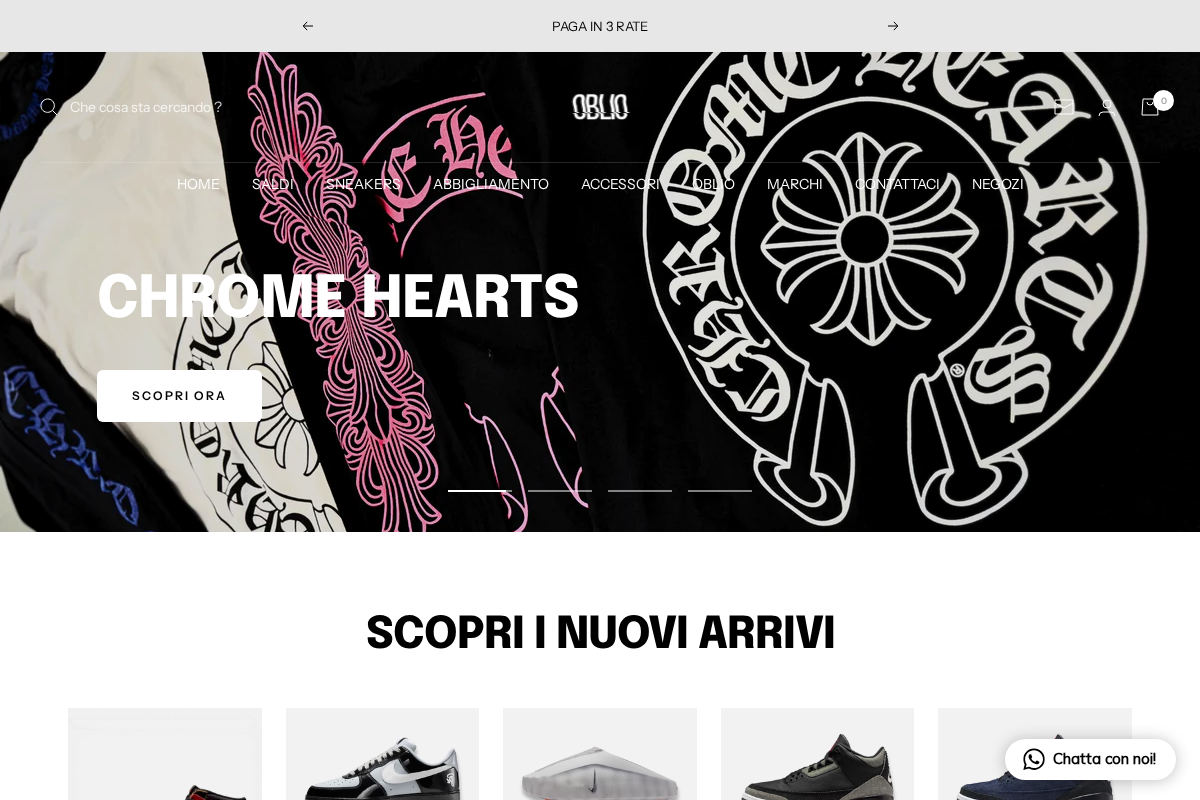 OBLIO SHOP homepage screenshot