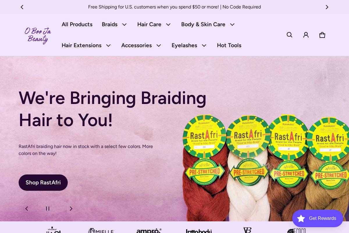 oboojabeauty.com homepage screenshot