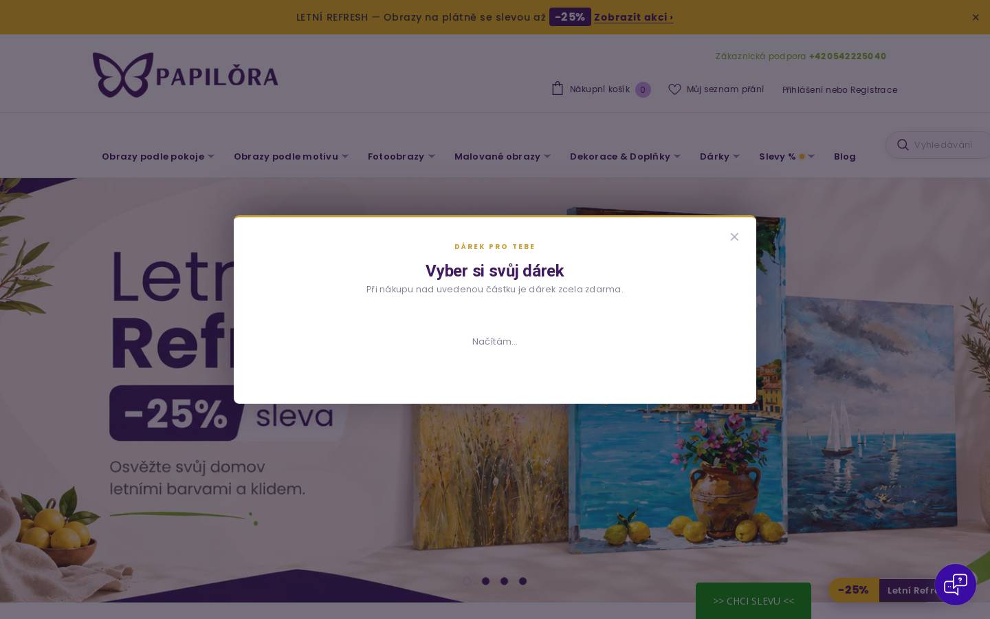 obraznastenu.cz homepage screenshot