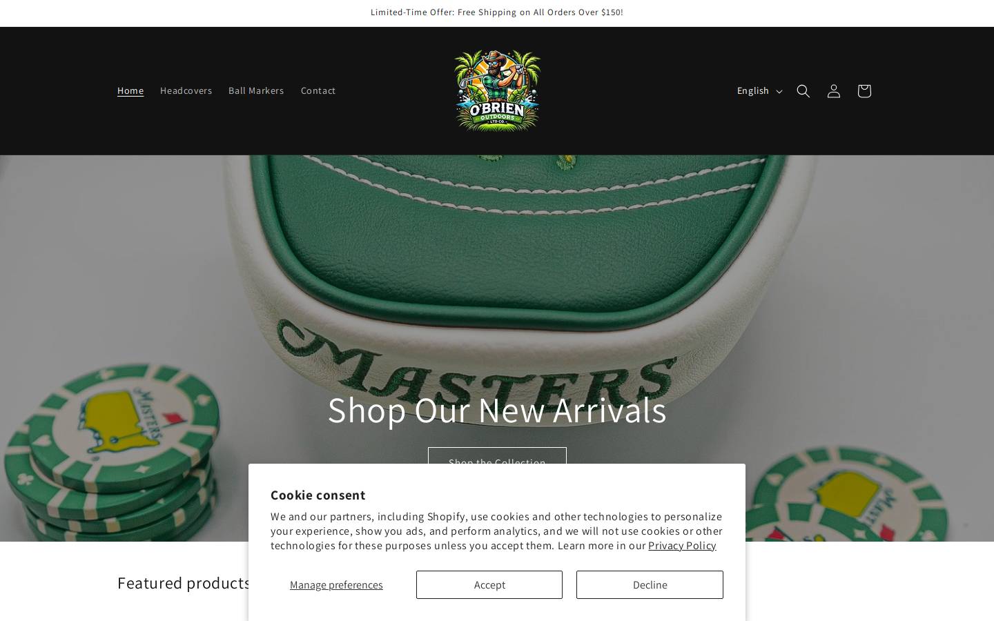 obrien-outdoors.com homepage screenshot